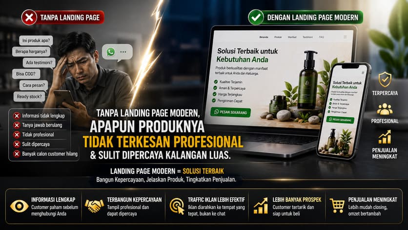 Jualan manual terus? Landing page bisa bantu jualin kamu